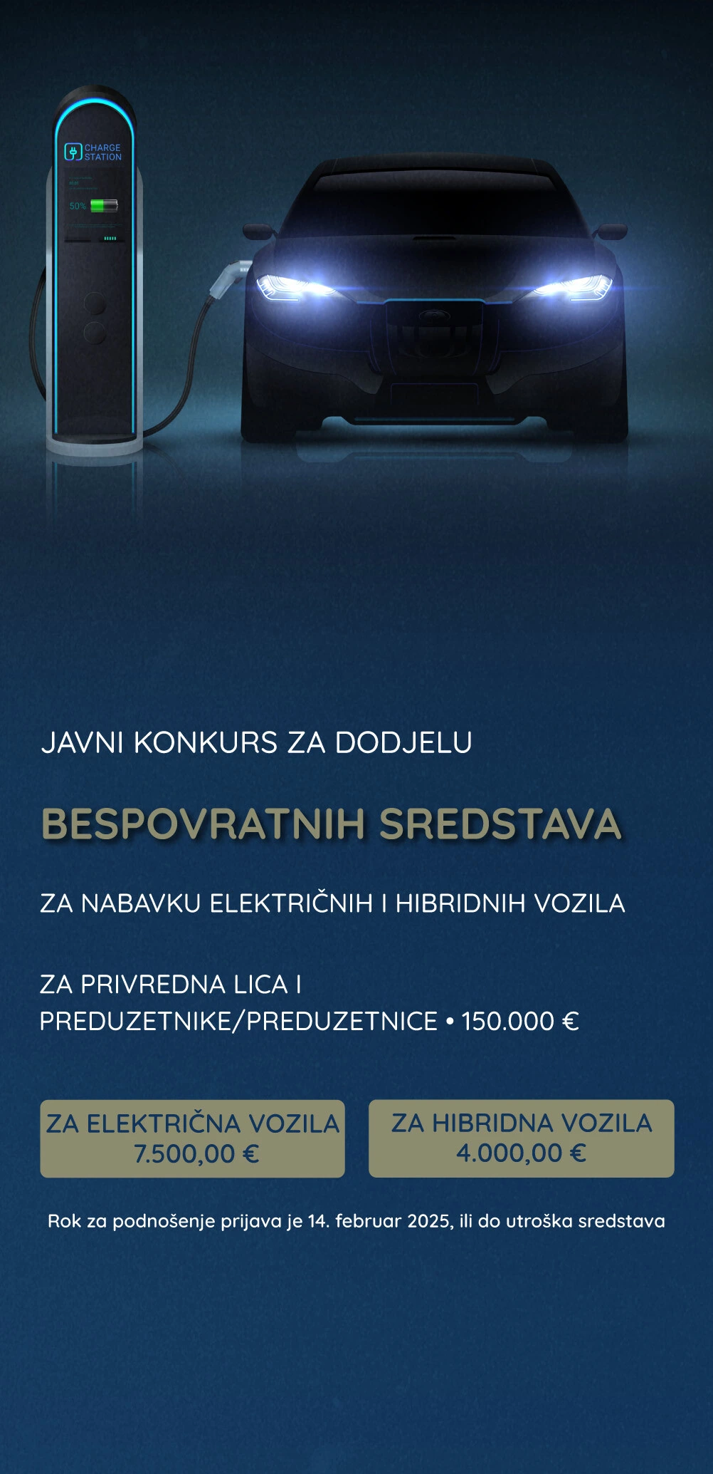 Javni konkurs za dodjelu subvencija fonda za zaštitu životne sredine privredi i preduzetnicima/preduzetnicama za kupovinu električnih i hibridnih vozila (kategorije l, m1, m2 i n1) za 2024. godinu